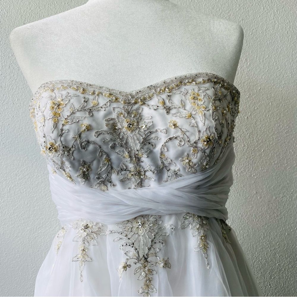 Alfred Angelo Sapphire White Tea Length Dress - Picture 10 of 16